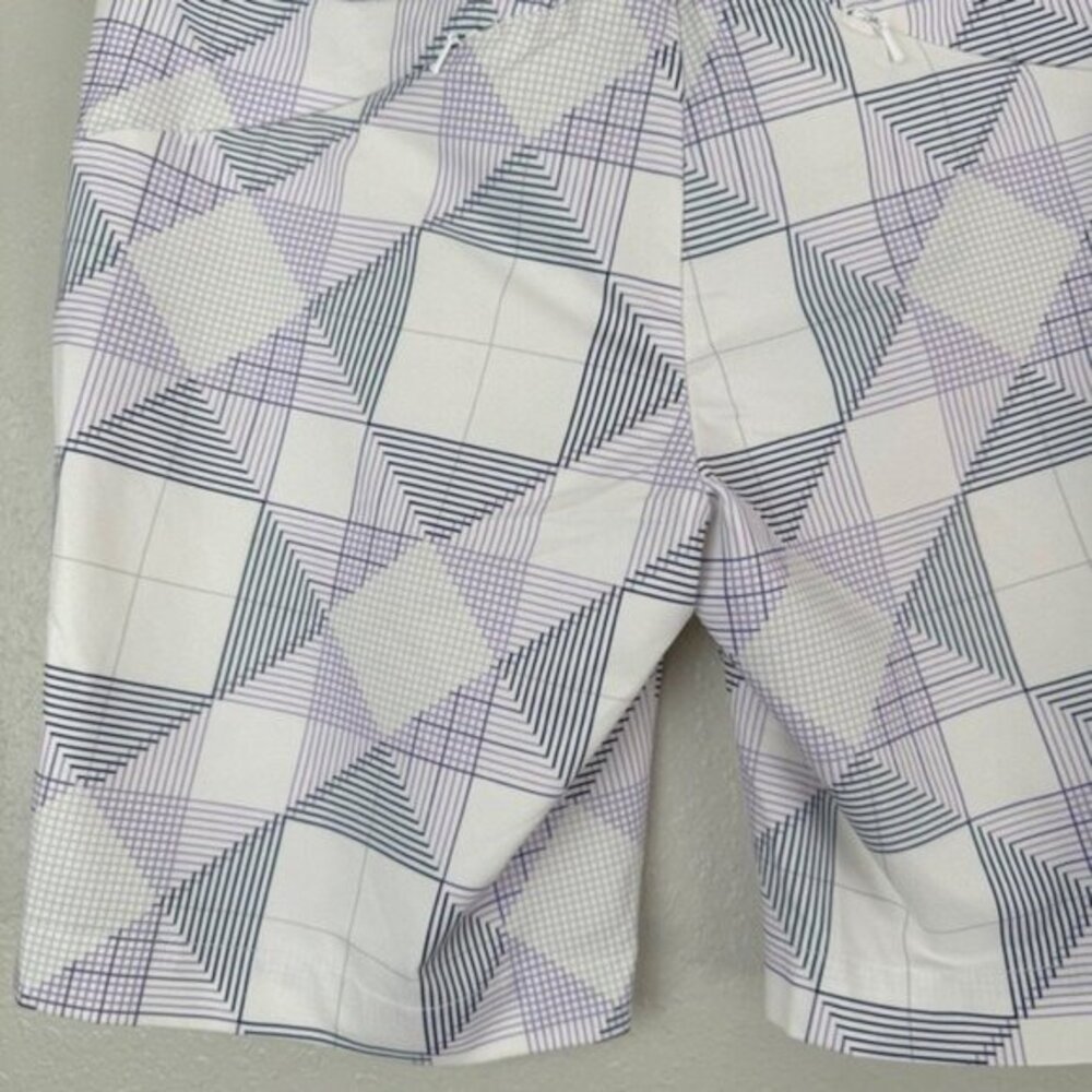 Sunice purple white golf bermuda athletic shorts 4 - Picture 7 of 9